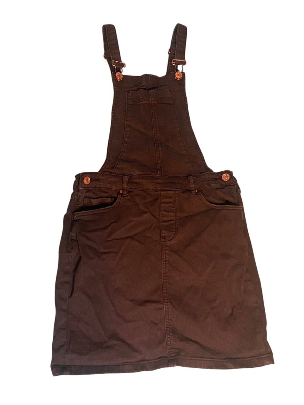 PacSun XS Black Denim Overalls Dress